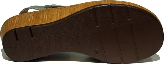 Wolky Sandalen La Jolla olijfgroen leer