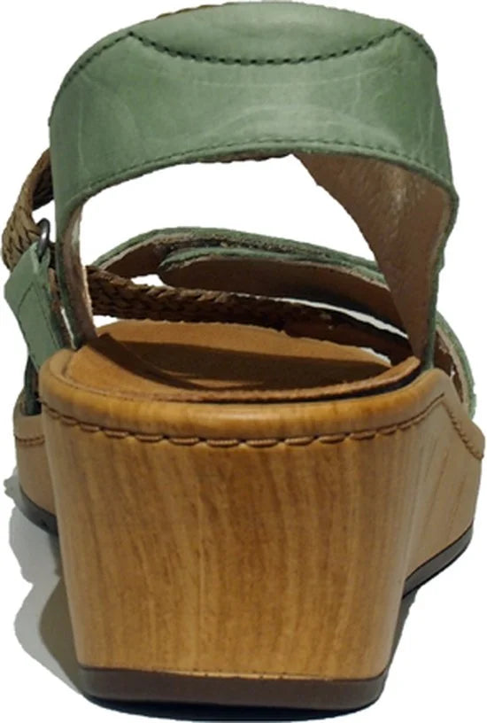Wolky Sandalen La Jolla olijfgroen leer
