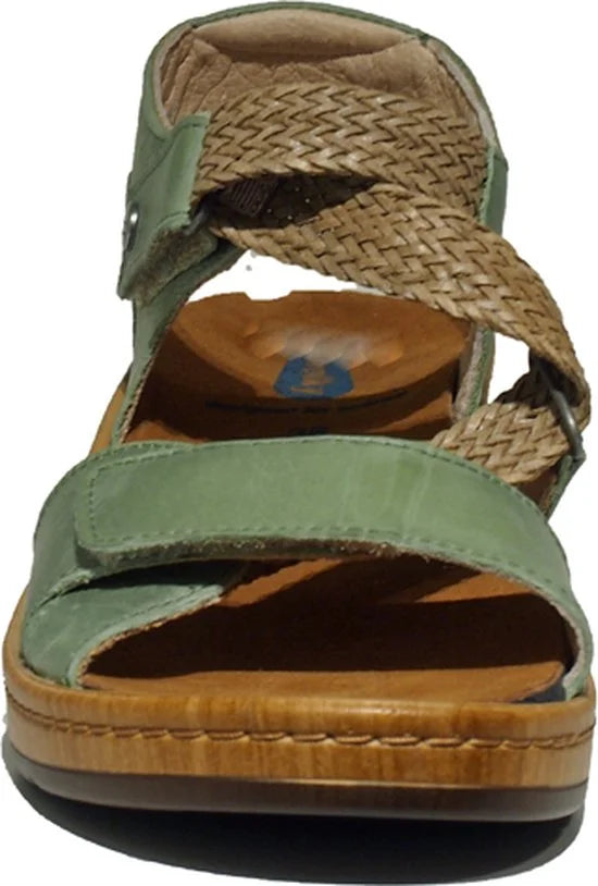 Wolky Sandalen La Jolla olijfgroen leer