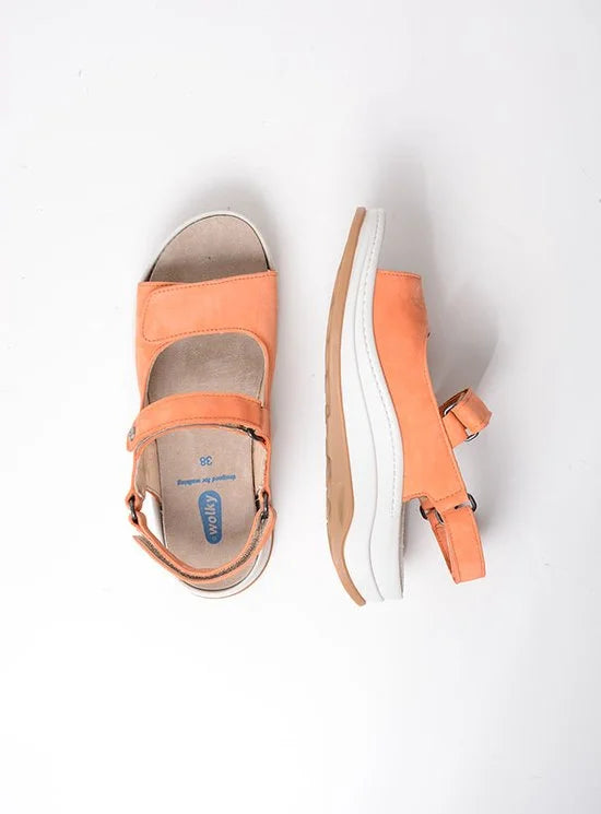 Wolky Sandalen Adura oranje nubuck