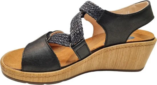 Wolky Sandalen La Jolla zwart leer