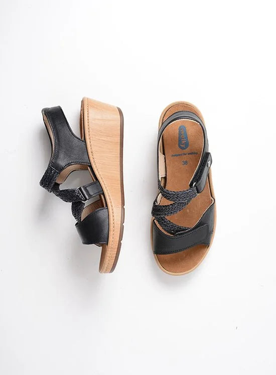 Wolky Sandalen La Jolla zwart leer