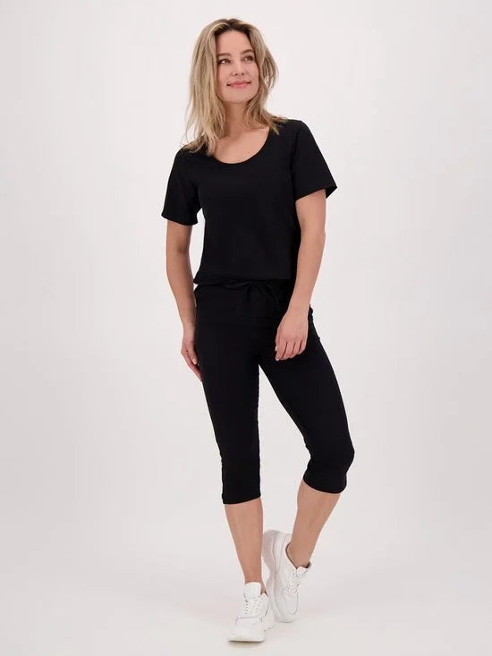 T-shirt Zwart van Je m'appelle - Dames Travelstof- Maat XXL