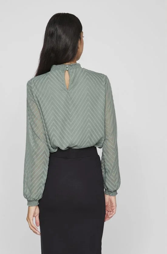 VILA - VIMICHELLE L/S HIGH NECK TOP/RP4/KA - Dames - Blouses