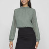 VILA - VIMICHELLE L/S HIGH NECK TOP/RP4/KA - Dames - Blouses