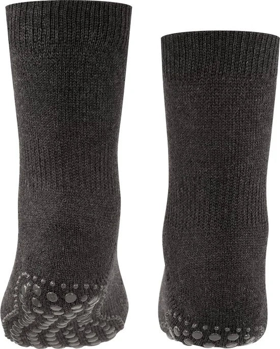 FALKE Catspads antislip noppen katoen merinowol huissokken kinderen grijs - Maat 39-42