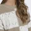 Jacqueline de Yong Trui Jdyjusty L/s Mix Structure Pullover 15276930 Cement/cement Dames Maat - M