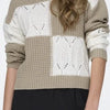 Jacqueline de Yong Trui Jdyjusty L/s Mix Structure Pullover 15276930 Cement/cement Dames Maat - M