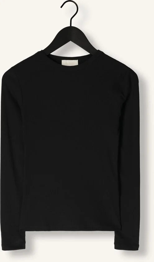 Notre-V Nv-eelke Round Neck Tops & T-shirts Dames - Shirt - Zwart - Maat S