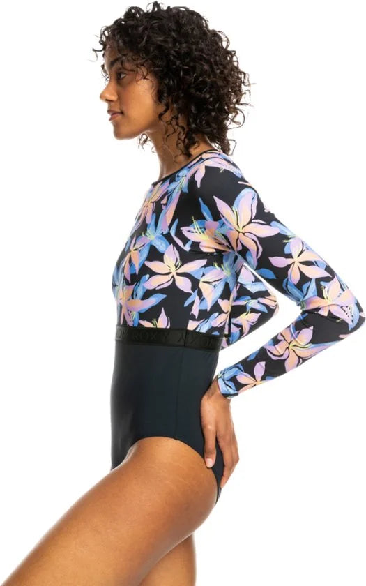 Roxy Dames Active Back Zip Onesie Surfpak - Anthracite