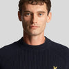 Lyle & Scott Shaker Stitch Mock Neck Jumper Truien & Vesten Heren - Sweater - Hoodie - Vest- Blauw - Maat M