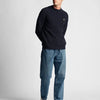 Lyle & Scott Shaker Stitch Mock Neck Jumper Truien & Vesten Heren - Sweater - Hoodie - Vest- Blauw - Maat M