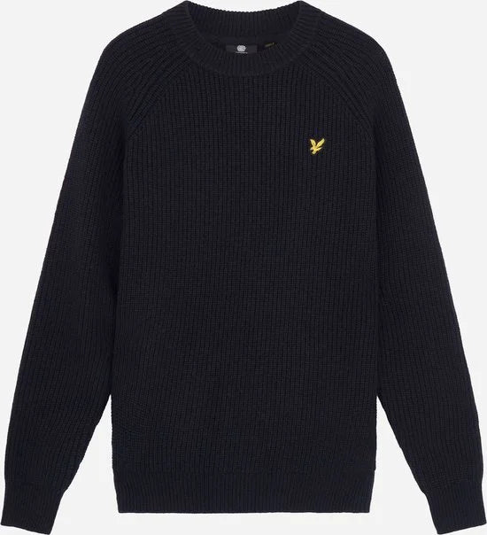 Lyle & Scott Shaker Stitch Mock Neck Jumper Truien & Vesten Heren - Sweater - Hoodie - Vest- Blauw - Maat M