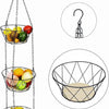 Hangende Fruitmand - 3-laags - Fruitschaal - Keukenhanger 3 manden - Fruithangmand - Zwart