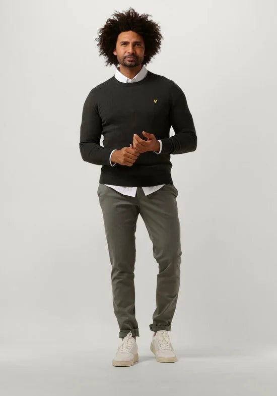 Lyle & Scott Cotton Crew Neck Jumper Polo's & T-shirts Heren - Polo shirt - Donkergrijs - Maat S
