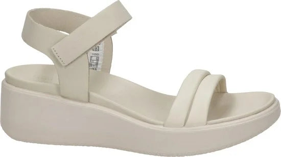 Ecco Flowt Wedge LX sandalen met sleehak beige - Maat 38