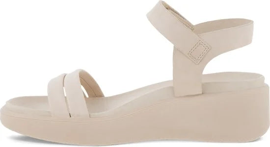 Ecco Flowt Wedge LX sandalen met sleehak beige - Maat 38