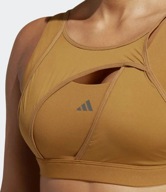 adidas Performance Powerimpact Luxe Medium-Support Beha - Dames - Bruin- L D-DD
