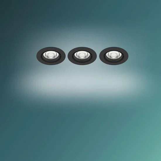 Impala inbouwspot - 3-lichts - zwart - rond