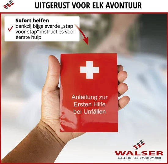Walser Eerstehulpkoffer auto rood volgens DIN 13164:2022, eerstehulpkoffer auto, eerstehulptas