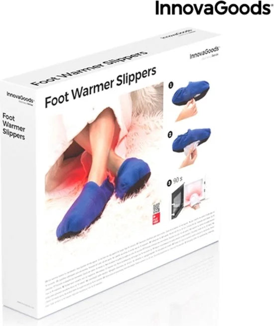 Microwavable Heated Slippers InnovaGoods Blue