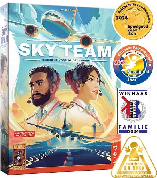 999 Games - Sky Team - Bordspel - Voor 2 spelers - Winnaar Speelgoed van het Jaar - Coöperatief spel - Nederlandstalig