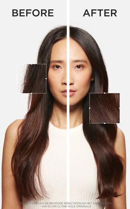 Elixir Ultime L'Huile Originale Navulbaar - Voedende Multifunctionele Haarolie - Hittebeschermende Leave-in Behandeling - Met Camelia & Arg
