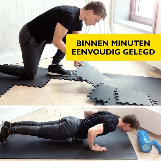 Puzzelmat - 60x60x1.2 cm - 12 stuks - 4.32m² - Puzzel Mat - Puzzelmatten - Speelmat Foam - Baby speelmat - Foam Tegels - Rubber Tegels - zwemb