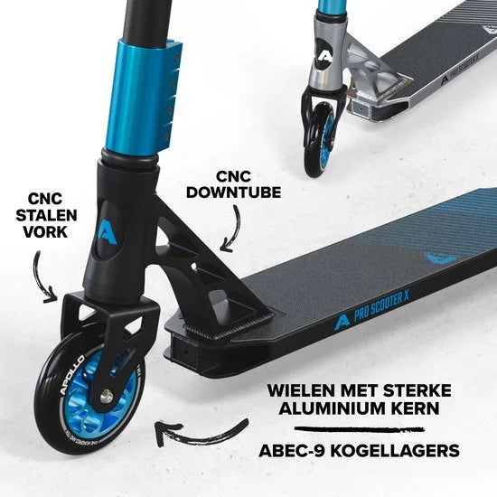 Stunt Scooter Stuntstep Genesis Pro X - Zwart/Blauw