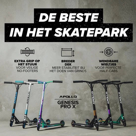 Stunt Scooter Stuntstep Genesis Pro X - Zwart/Blauw