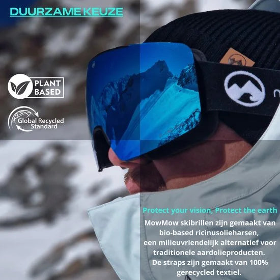 MowMow L/XL - LOCAL Heren Skibril + BONUS lens - Magnetisch - UV400