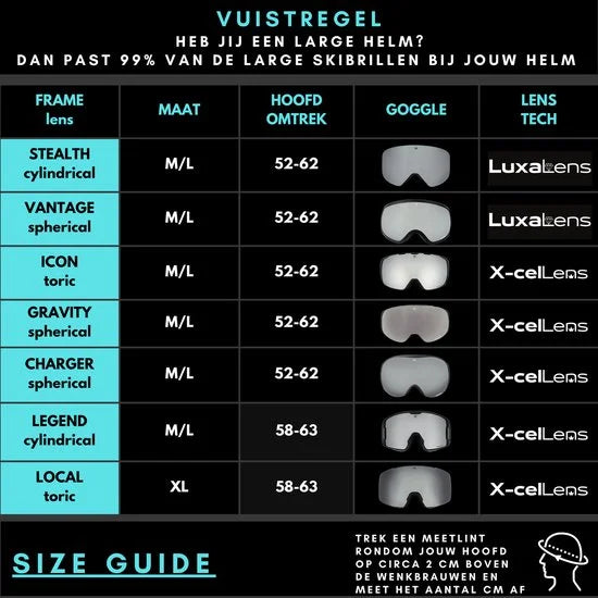 MowMow L/XL - LOCAL Heren Skibril + BONUS lens - Magnetisch - UV400