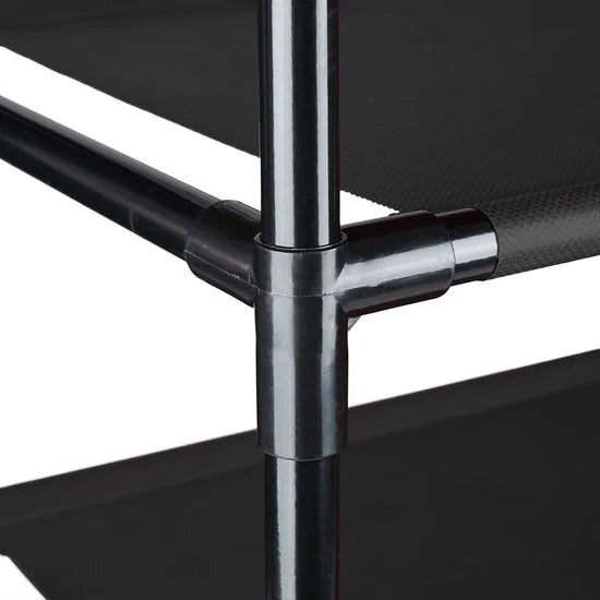 schoenenrek - 6 etages - 106 x 33 x 33 cm - smal - steeksysteem - zwart-grijs