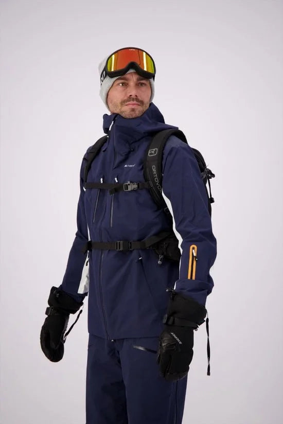 Cortazu Mountain Hard Shell Jas  Limited Edition Donker Blauw | Men warme outdoor jas waterdicht & winddicht met capuchon