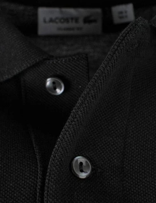 Lacoste Classic Fit polo lange mouw - zwart
