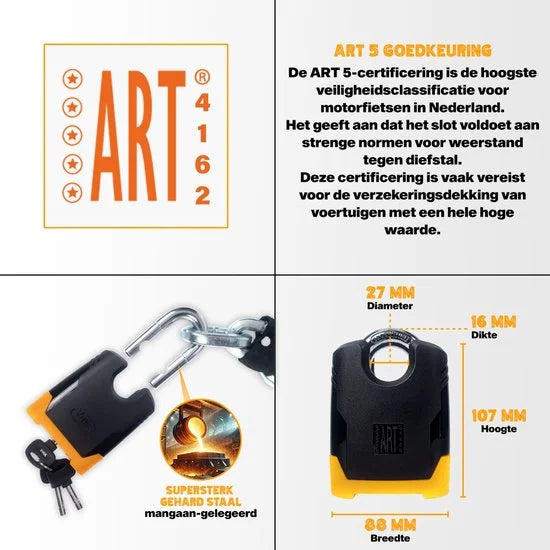 VINZ Batura Motorslot / Scooterslot / Kettingslot ART 5 - 120 cm