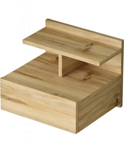 Nachtkastje zwevend hout - eiken - 40x32x35,6cm - Hangend nachtkastje met lade