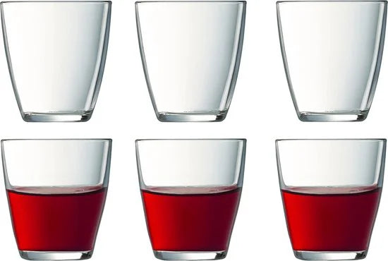 Luminarc water drinkglazen - 6x stuks - transparant - glas - 250 ml - glazen