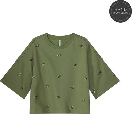 Summum - 3s5107-30656 - Short sleeve embellished sweatshirt