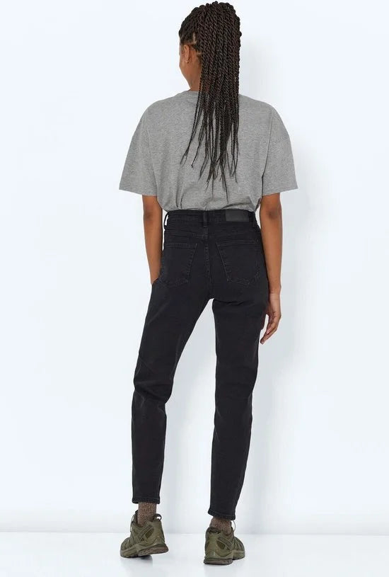 Noisy may Jeans Nmmoni Hw Straight Ank Black Jeans 27021112 Black Denim Dames Maat - W28 X L32