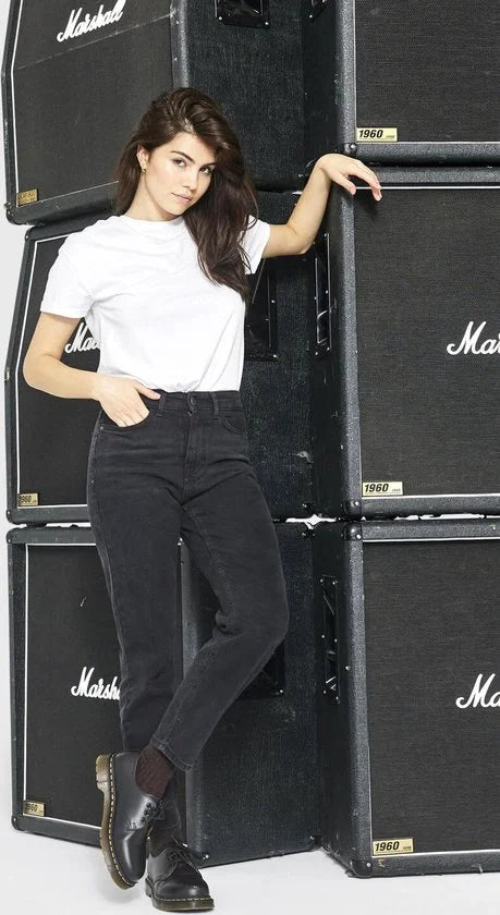 Noisy may Jeans Nmmoni Hw Straight Ank Black Jeans 27021112 Black Denim Dames Maat - W28 X L32