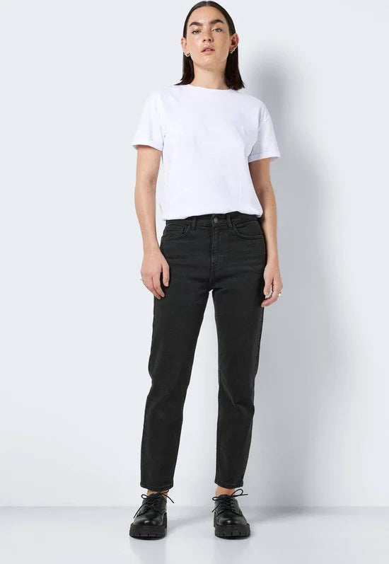 Noisy may Jeans Nmmoni Hw Straight Ank Black Jeans 27021112 Black Denim Dames Maat - W28 X L32