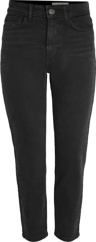 Noisy may Jeans Nmmoni Hw Straight Ank Black Jeans 27021112 Black Denim Dames Maat - W28 X L32