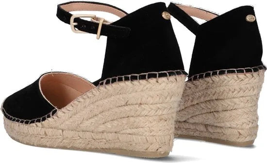 Fred De La Bretoniere Espadrille Sleehak Zwart - Maat 38