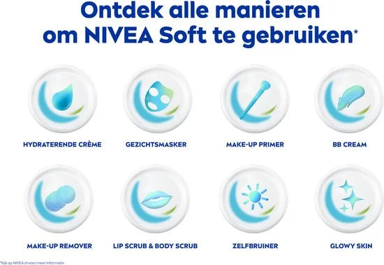 NIVEA Soft Bodycrème - Crème voor Lichaam en Gezicht - Hydraterende Gezichtscrème - Voordeelverpakking - 3 x 300 ml
