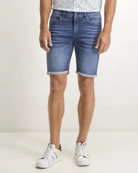 State of Art - Denim Shorts Donkerblauw - Heren - Maat 40 - Regular-fit