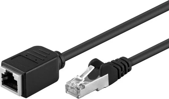 FTP CAT5e Gigabit Netwerk Verlengkabel - CU - 0,5 meter - Zwart