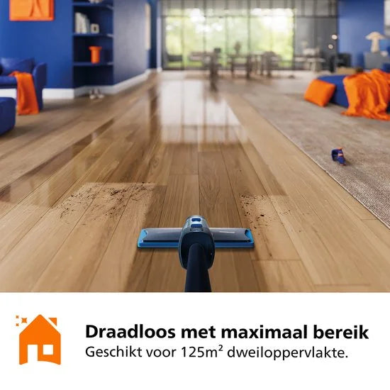 Philips OneUp Elektrische Dweil 5000 series XV5113/01 - Dweilsysteem - Vloerreiniger - Vuil water opzuigen - 2 standen - 70min dweilen - Geen emmer n