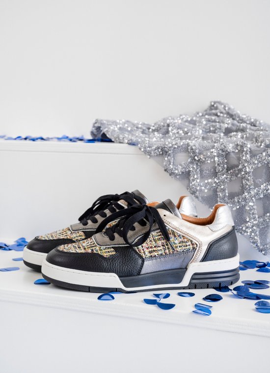 DWRS RUGBY tweed Black / Stone - Dames Sneaker - J6523-14 - Maat 37