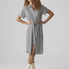 VERO MODA - VMBUMPY SS CALF SHIRT DRESS WVN GA NOOS - Dames - Maxi jurken